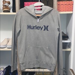 Womens grey Hurley zip up hoodie sz large